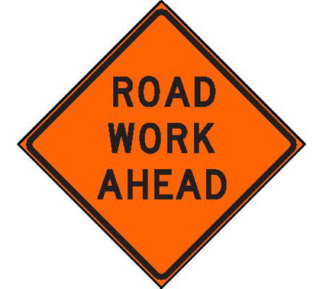 Road Work Ahead Sign