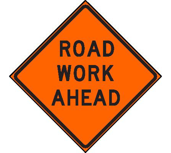 Road Work Ahead Sign